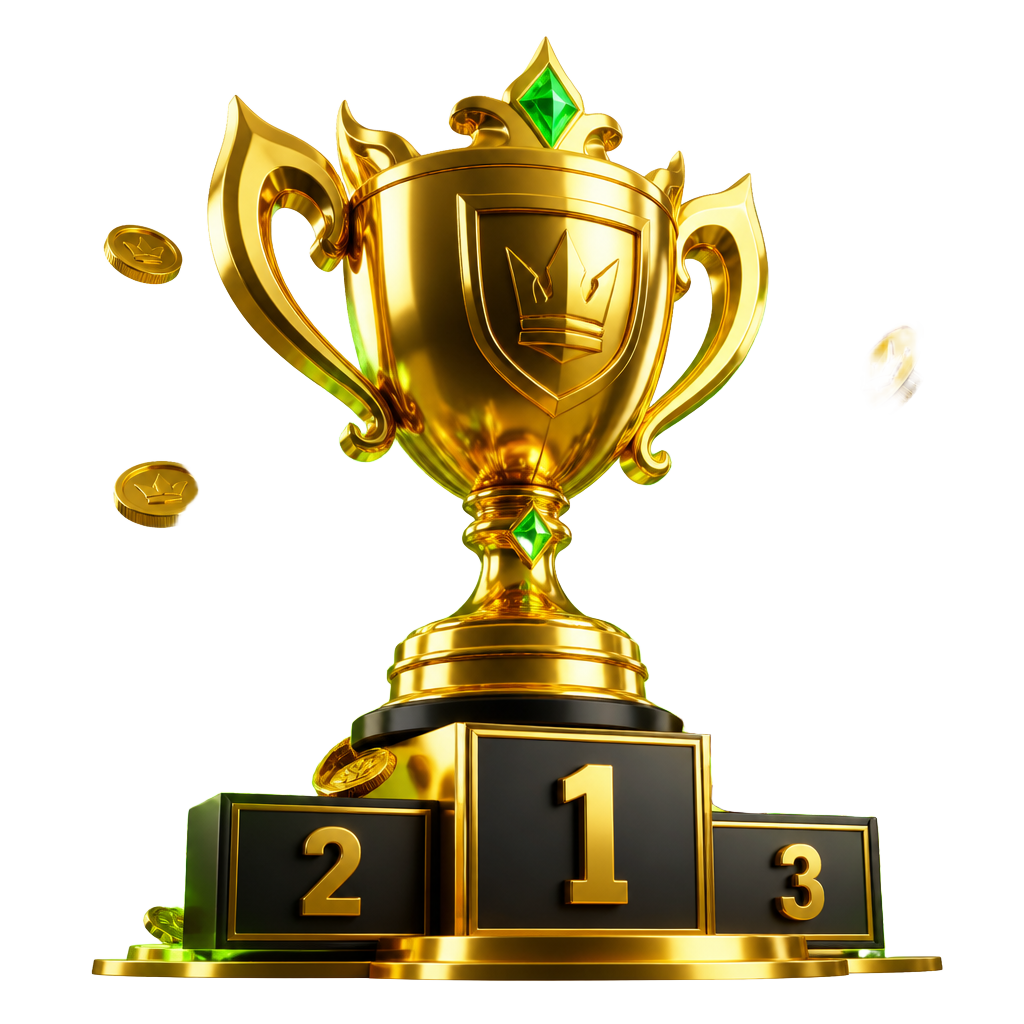 Troféu dourado com pódio